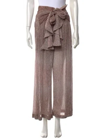 Pre-owned Patbo Wide Leg Pants In Brown/metallic