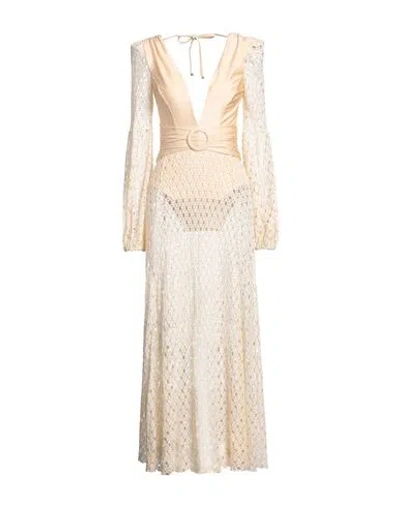 Patbo Woman Maxi Dress Cream Size L Modal, Elastane, Polyester In White