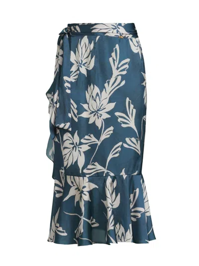 Patbo Women's Artichoke Beach Ruffled Wrap Skirt In Blue