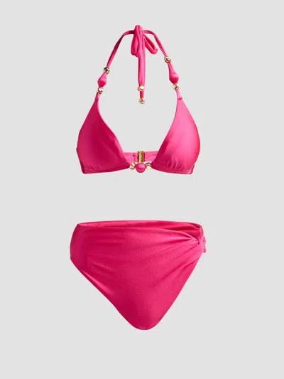 Patbo Women's Aurora Halter Bikini Top In Pink