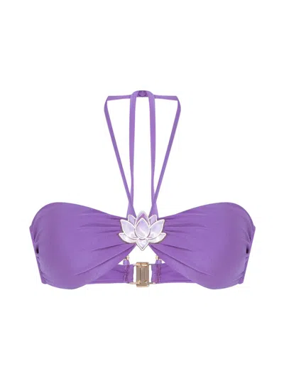 Patbo Women's Aurora Lotus Buckle Bikini Top In Purple