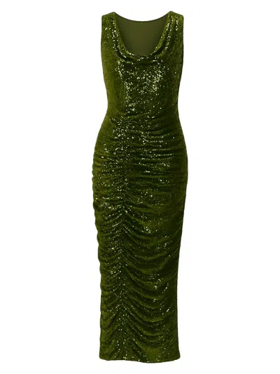 Patbo Women's Bossa Sequined Sheath Midi-dress In Green