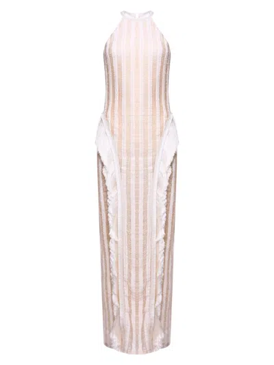 Patbo Women's Celeste Knit Halter Gown In White