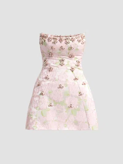 Patbo Women's Garden Jacquard Mini Dress In Pink