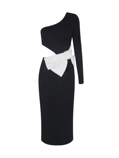 Patbo Women's Grace Knit One-shoulder Midi-dress In Black