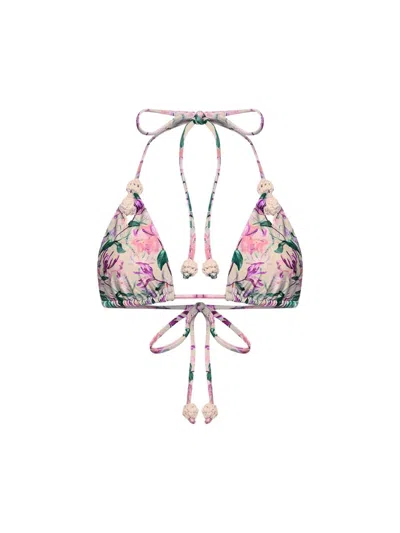 Patbo Women's Honey Flower Lace Triangle Bikini Top In Neutral