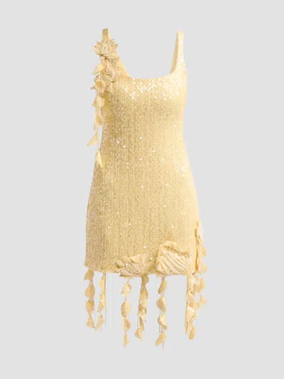 Patbo Women's Iara Sequin Crochet Mini Dress In Neutral