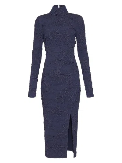 Patbo Women's Jacquard Long-sleeve Midi-dress In Blue