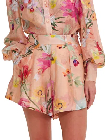 Patbo Women's Lily Floral High-rise Shorts In Orange