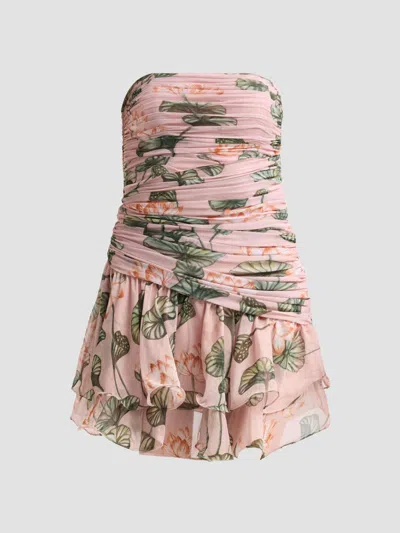 Patbo Women's Lotus Ruched Mini Dress In Pink