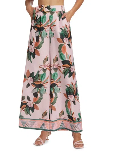 Patbo Women's Magnolia Belted Wide-leg Pants In Chalk Pink