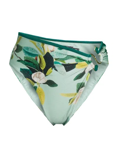 Patbo Magnolia High-leg Bikini Bottoms In Green Multi
