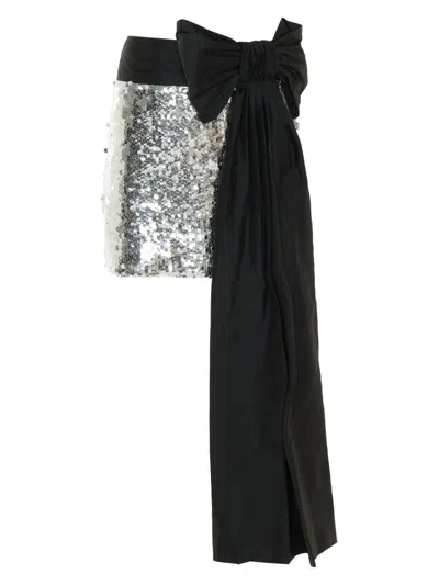 Patbo Moonlight Sequin Mini Skirt In Silver