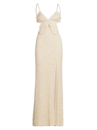 Patbo Women's Papillon Jacquard Butterfly Maxi Dress In Nude