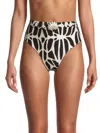 Patbo Seashell High-waist Bikini Bottom In Black White