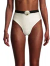 Patbo Women's Seashell-embellished Bikini Bottom In Black White