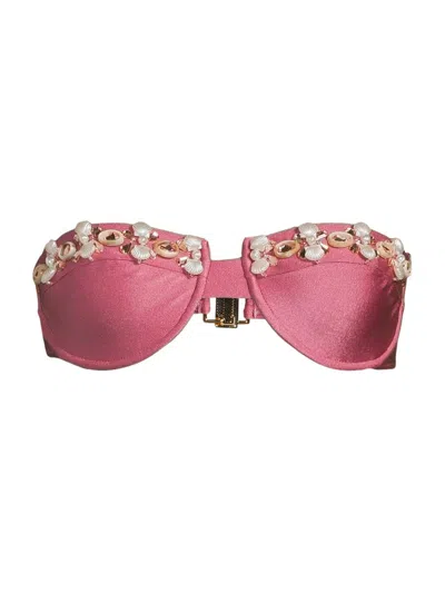 Patbo Women's Seashell Strapless Bikini Top In Pink
