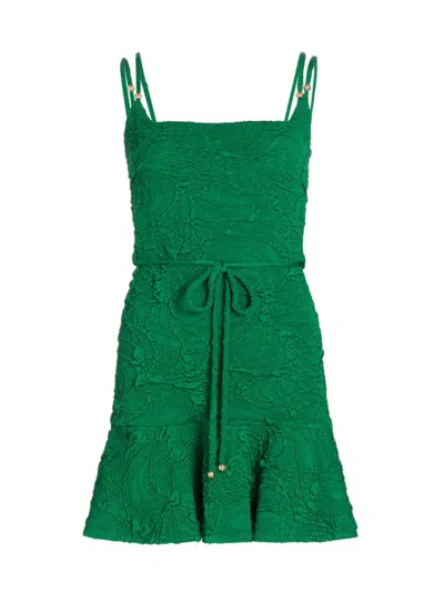 Patbo Women's Stretch Jacquard Fitted Minidress In Emerald