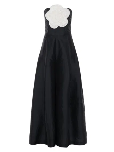Patbo Women's Taffeta Bloom Jumpsuit In Black