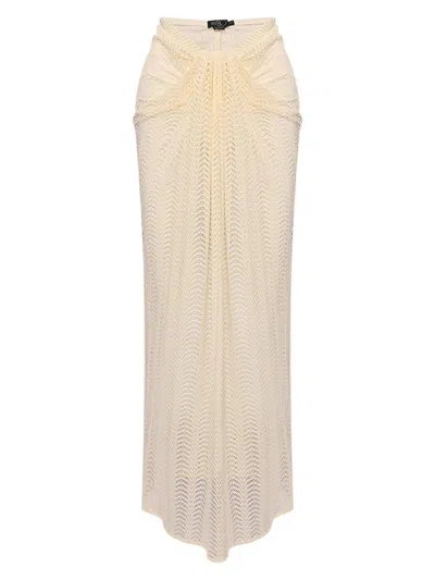 Patbo Women's Wave Mesh Maxi Skirt In Neutral