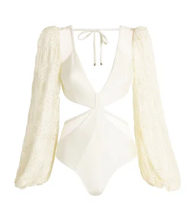 Patbo X Camila Coelho Crochet Swimsuit In White