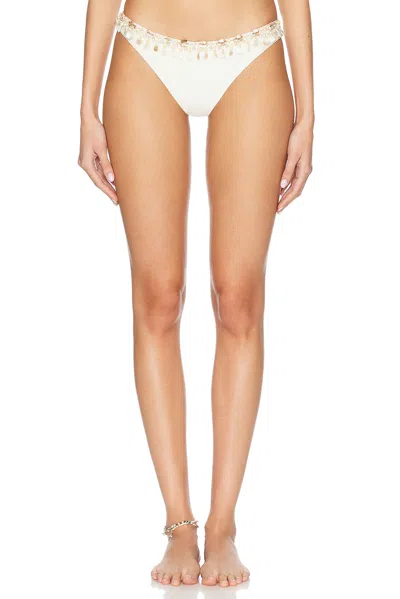 Patbo X Camila Coelho Jersey Sands Buzios Bikini Bottom In Off White