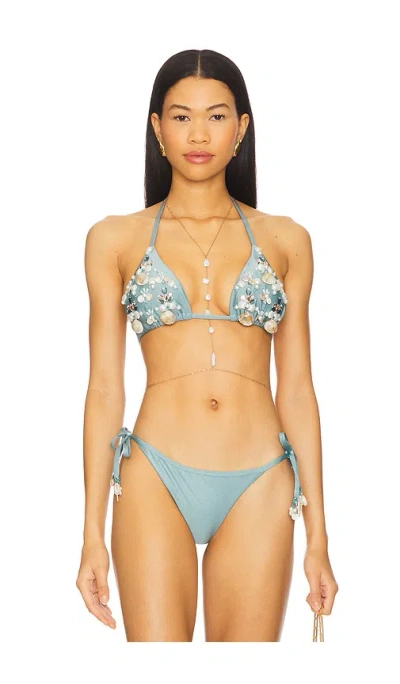 Patbo X Camila Coelho Lace Bikini Top In Blue