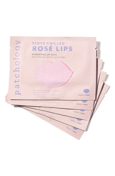 Patchology Serve Chilled Rose Lips Hydrating Lip Gels, Pack Of 5 In White