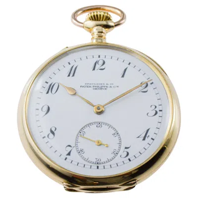 Pre-owned Patek Philippe 18 Karat Yellow Gold Pendant Watch With Enamel Dial And Archival