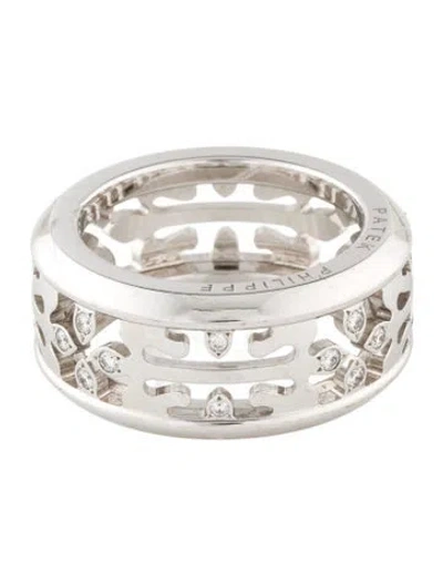 Pre-owned Patek Philippe 18k Diamond Calatrava Cross Ring In Multi