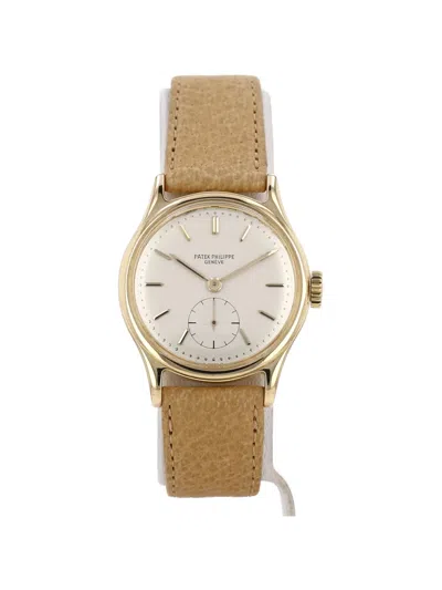 Pre-owned Patek Philippe 1950s Calatrava Small Seconds 30mm Watch In White