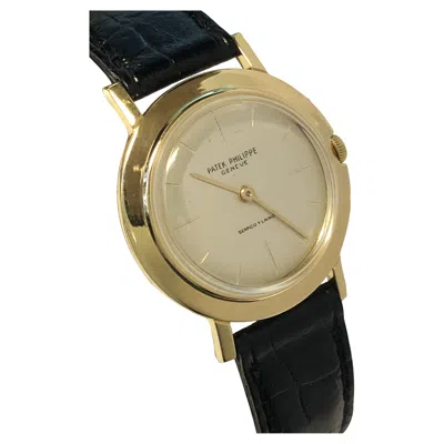 Pre-owned Patek Philippe 1960s Yellow Gold Ref. 2595 Calatrava Mechanical Wrist Watch