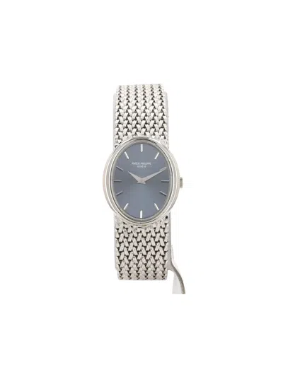 Pre-owned Patek Philippe 1970 Golden Ellipse 25mm In Blue