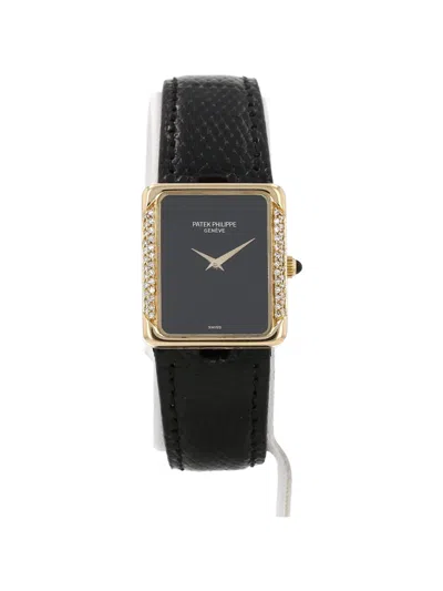 Pre-owned Patek Philippe 1980s Diamond 25mm Watch In Black