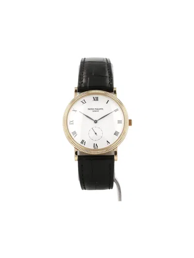 Pre-owned Patek Philippe 1990 Calatrava Clous De Paris 39mm In White
