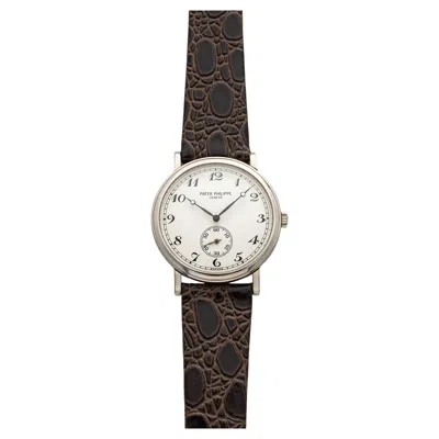 Pre-owned Patek Philippe 2001  Calatrava 5022g-012 18k Wg White Enamel Breguet Dial 33mm