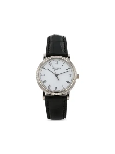 Pre-owned Patek Philippe 2004  Calatrava Clous De Paris 33mm In White