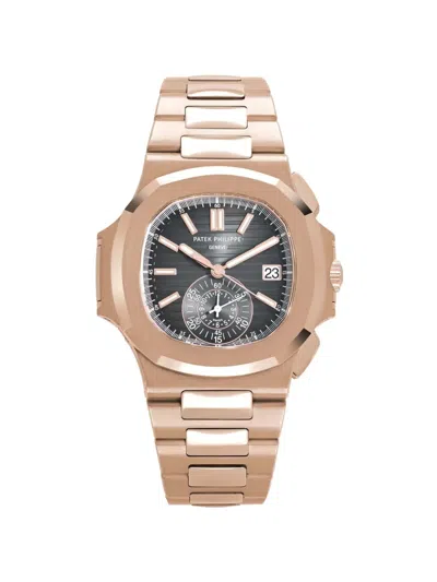 Pre-owned Patek Philippe 2020 Nautilus 5980/1r-001 Chronograph 40mm Watch In Black