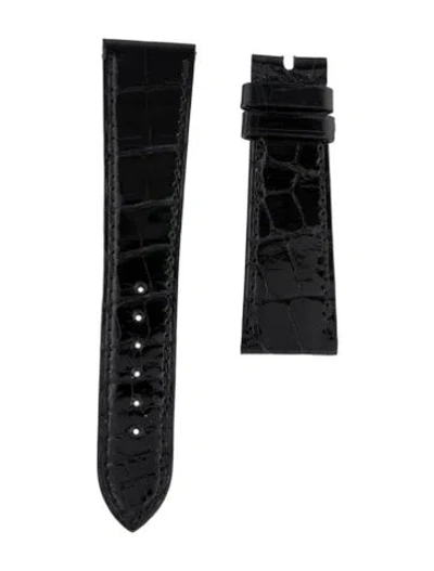 Pre-owned Patek Philippe 20mm X 16mm Alligator Watch Strap In Black