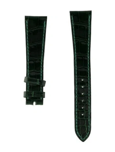 Pre-owned Patek Philippe 21mm X 16mm Alligator Watch Strap In Green
