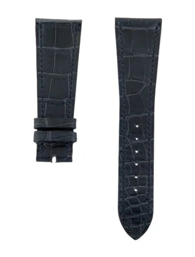 Pre-owned Patek Philippe 24mm Alligator Strap In Blue