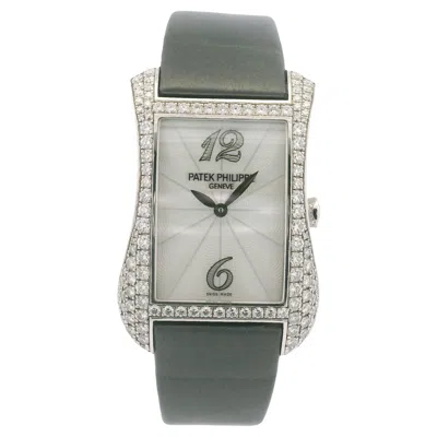 Pre-owned Patek Philippe 4973g Gondolo 18k White Gold Pave Diamond Ladies Watch In Stock