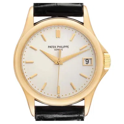 Pre-owned Patek Philippe 5107j Calatrava 18k Yellow Gold Ivory Dial Mens Watch