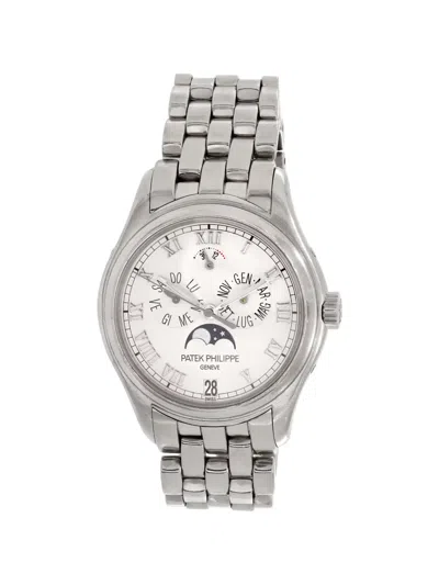 Pre-owned Patek Philippe Annual Calendar 37mm Watch In White
