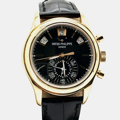 Pre-owned Patek Philippe Annual Calendar 5960r-010 Automatic Silver 18k Rose Gold Men's Wristwatch 40.5 Mm In Black