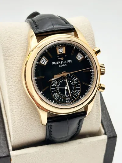 Pre-owned Patek Philippe Annual Calendar Chronograph 5960r-010 18k Rose Gold Box Paper In Red