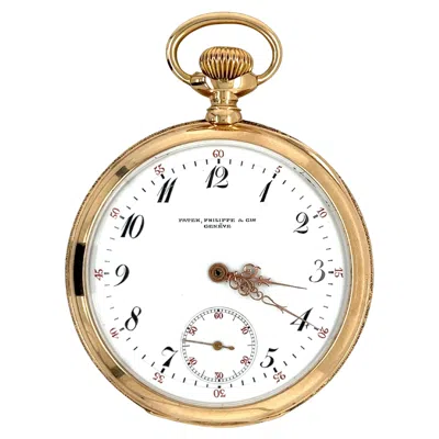 Pre-owned Patek Philippe Antique  Pocket Watch With Arabic Numerals In 18k Gold In Multi