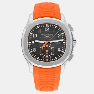 Pre-owned Patek Philippe Aquanaut 5968a Automatic Black Stainless Steel Men's Wristwatch 42 Mm