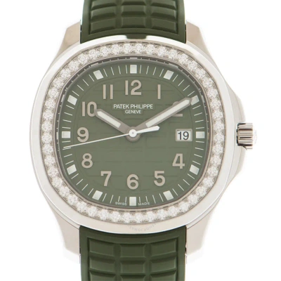 Patek Philippe Aquanaut Luce Quartz Diamond Green Dial Ladies Watch 5267-200a-011 In Aqua / Green