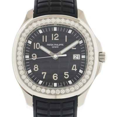 Patek Philippe Aquanaut Quartz Diamond Black Dial Ladies Watch 5267-200a-001 In Aqua / Black